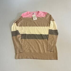 Staccato We Are Young Neapolitan Striped Sweater Pink, Tan, Brown, Gray S
